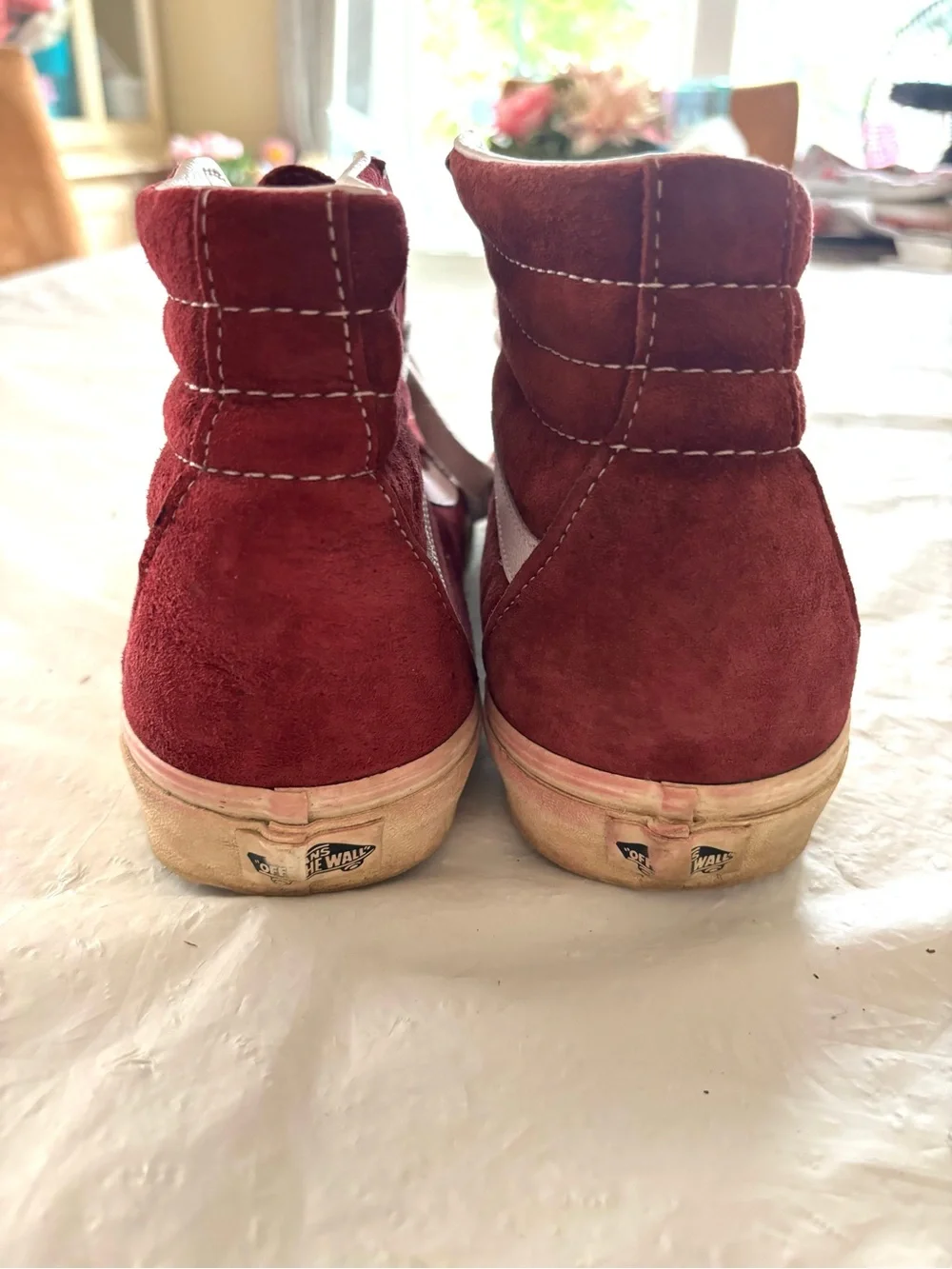 Vans Red White Royale Sk8-Hi Suede High-Top Skate Sneakers SZ 11.5 Worn